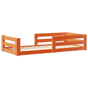 Estructura de cama sin colchón madera maciza marrón 75x190 cm v7119 - Vetonek