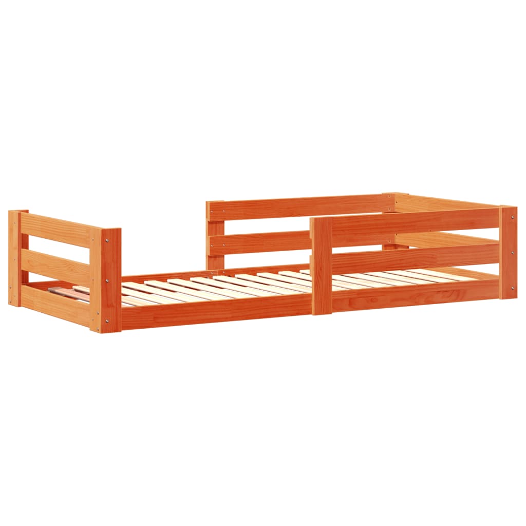 Estructura de cama sin colchón madera maciza marrón 75x190 cm v7119 - Vetonek