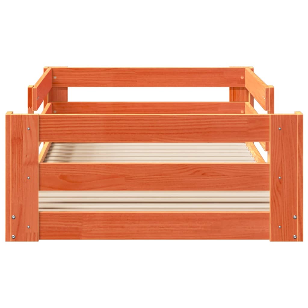 Estructura de cama sin colchón madera maciza marrón 75x190 cm v7119 - Vetonek