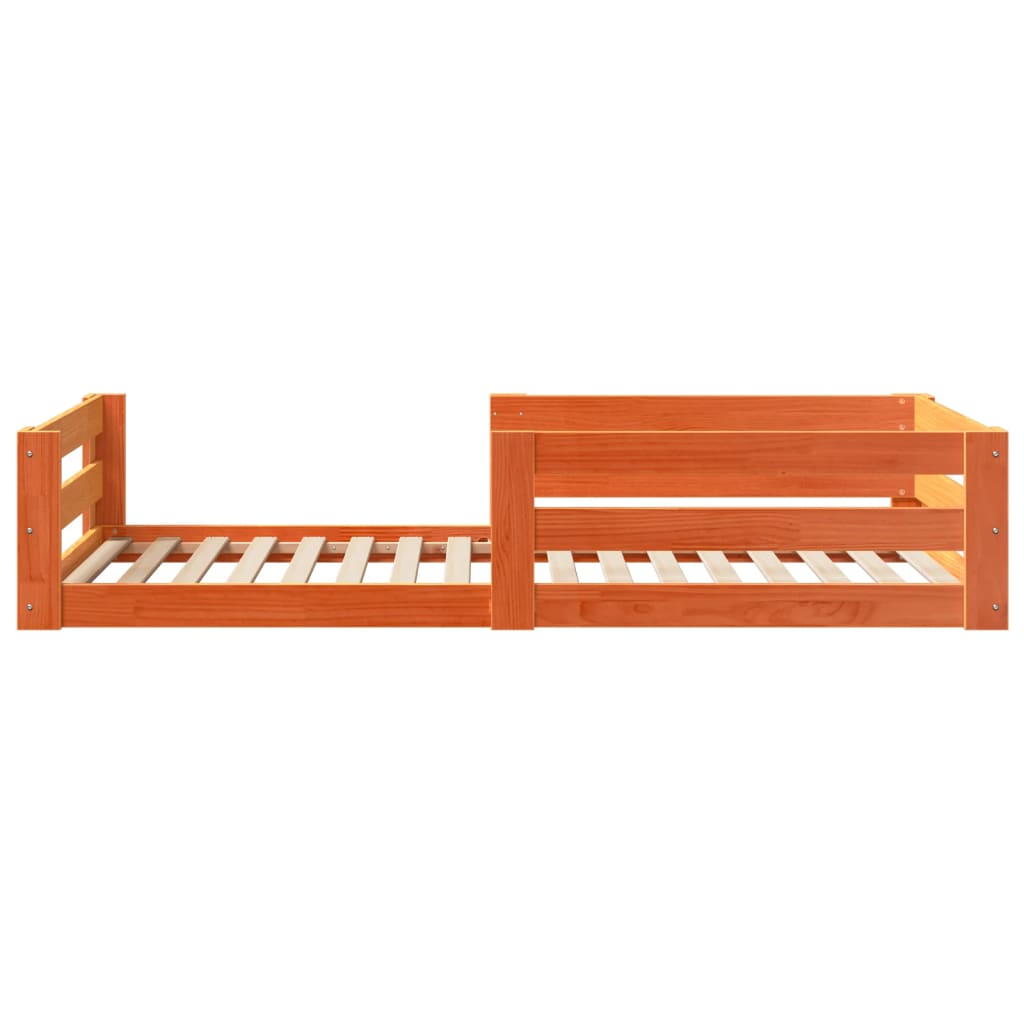 Estructura de cama sin colchón madera maciza marrón 75x190 cm v7119 - Vetonek