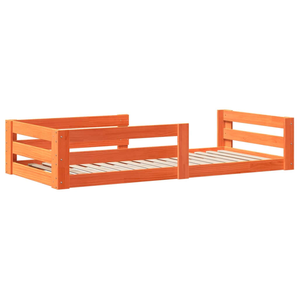 Estructura de cama sin colchón madera maciza marrón 75x190 cm v7119 - Vetonek