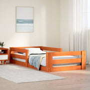 Estructura de cama sin colchón madera maciza marrón 75x190 cm v7119 Vetonek