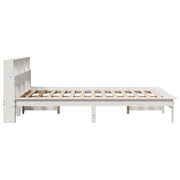 Cama con estantería sin colchón madera maciza blanca 120x190 cm - Vetonek