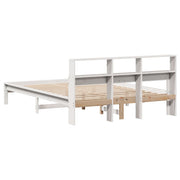Cama con estantería sin colchón madera maciza blanca 120x190 cm - Vetonek