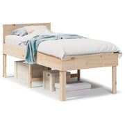 Vetonek Estructura de cama sin colchón madera maciza de pino 90x200 cm