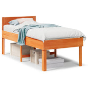 Vetonek Estructura de cama sin colchón madera maciza marrón 90x190 cm