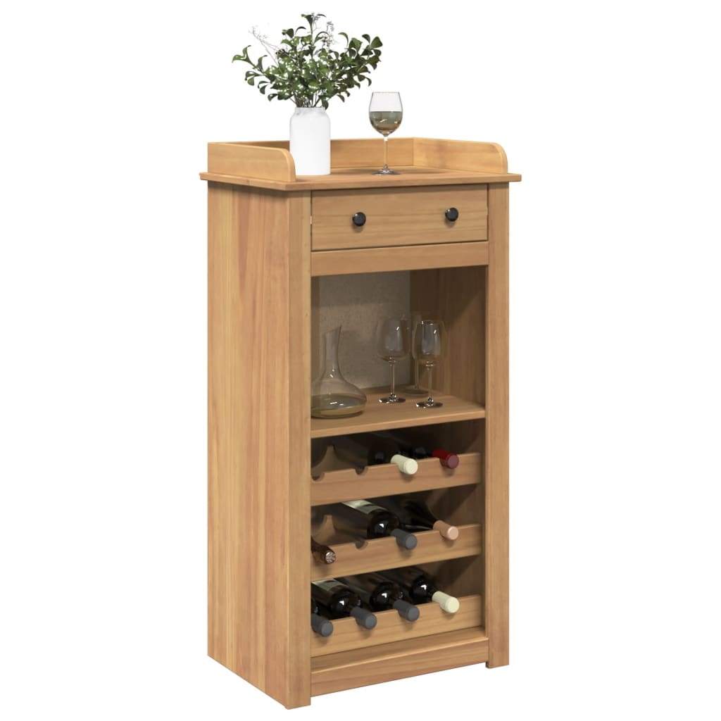 Vetonek Mueble botellero Panama madera maciza de pino 57x40x111,5 cm