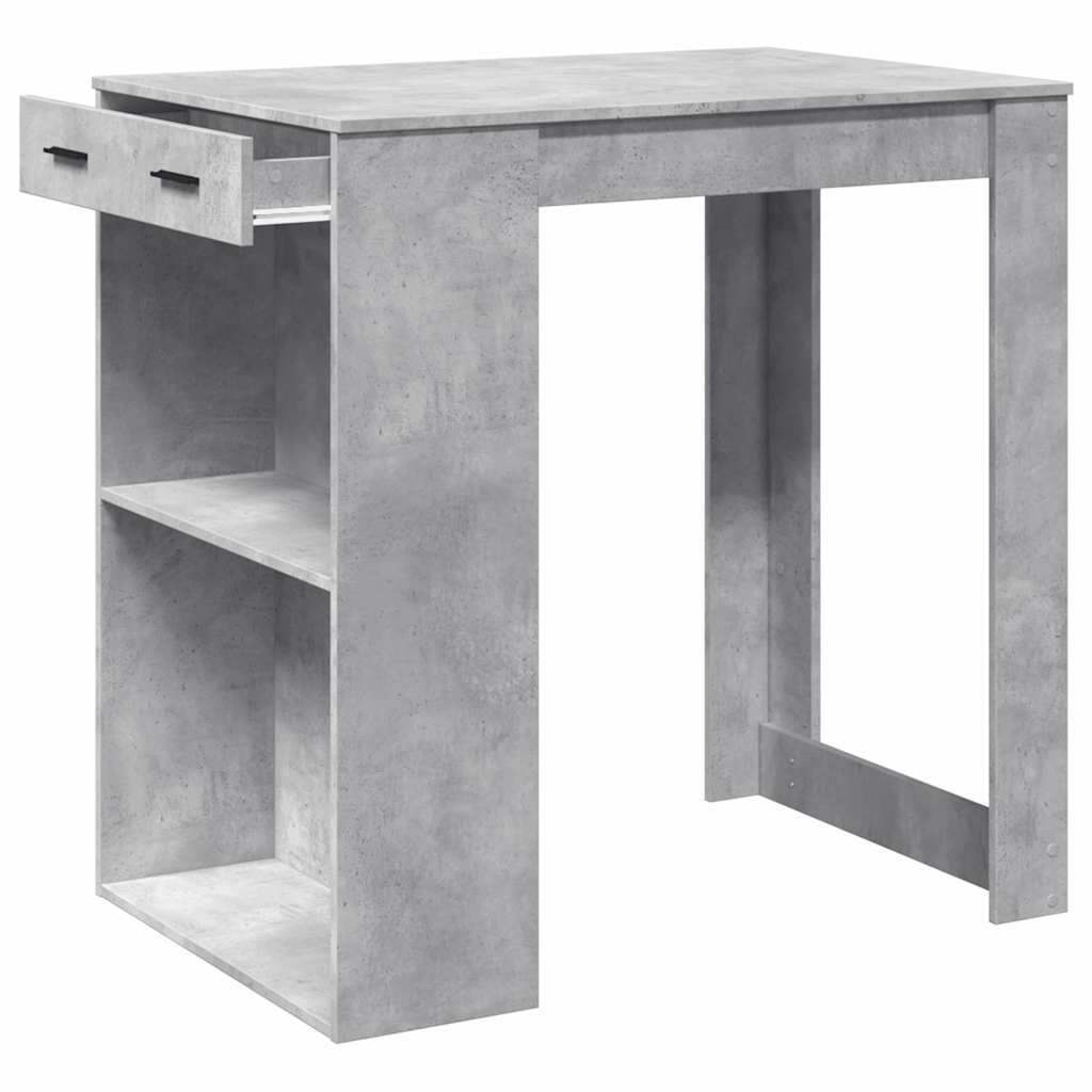 Tabela de madeira alta concreto de engenharia cinza 102x70x103.5cm V24