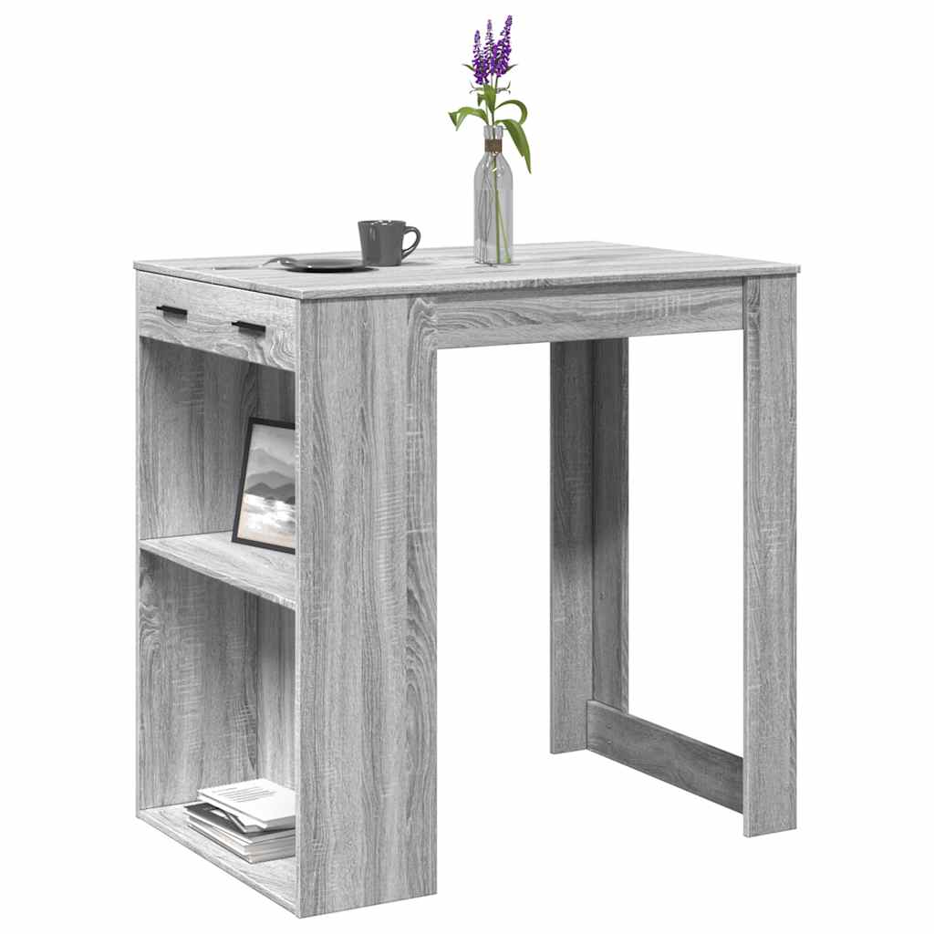 Vetonek Mesa alta de bar madera ingeniería gris Sonoma 102x70x103,5 cm