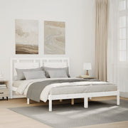 Extra long bed without mattress white solid wood 140x220 cm v4527 Vetonek