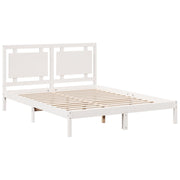 Extra long bed without mattress white solid wood 160x220 cm - Vetonek