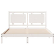 Extra long bed without mattress white solid wood 160x220 cm - Vetonek