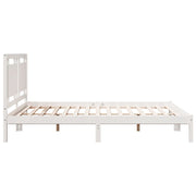 Extra long bed without mattress white solid wood 160x220 cm - Vetonek
