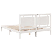 Extra long bed without mattress white solid wood 160x220 cm - Vetonek