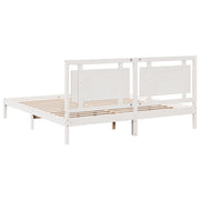 Extra long bed without mattress white solid wood 180x220 cm v4565 - Vetonek