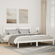 Extra long bed without mattress white solid wood 180x220 cm v4565 Vetonek