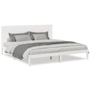 Vetonek Extra long bed without mattress white solid wood 180x210 cm