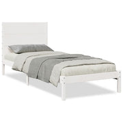 Vetonek Extra long bed without mattress white solid wood 100x220 cm