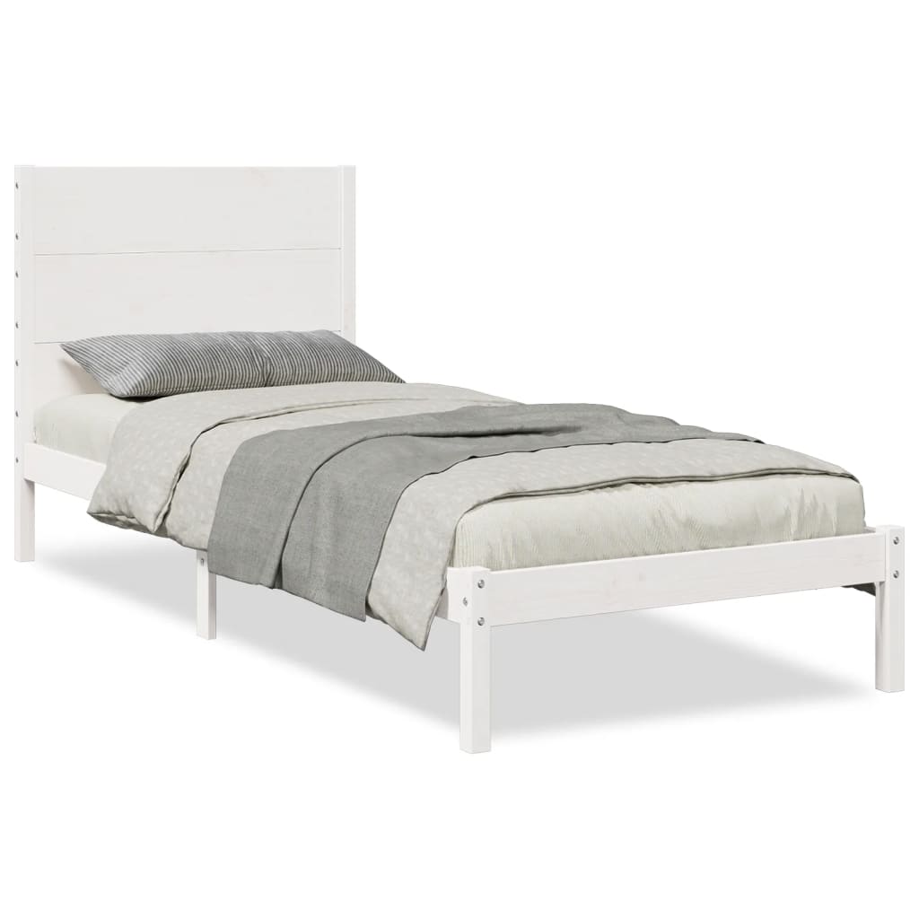 Vetonek Extra long bed without mattress white solid wood 100x220 cm