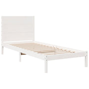 Extra long bed without mattress white solid wood 100x220 cm v5227 - Vetonek