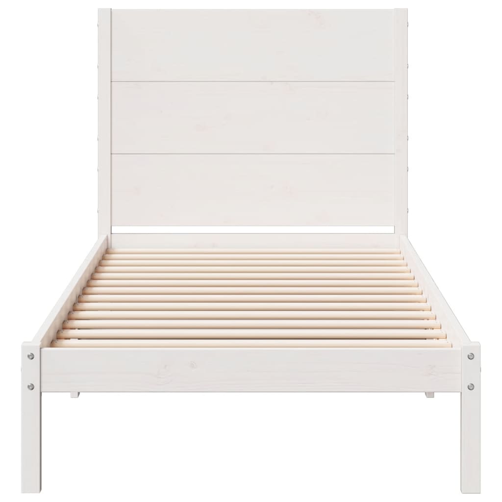 Extra long bed without mattress white solid wood 100x220 cm v5227 - Vetonek