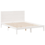 Extra long bed without mattress white solid wood 140x220 cm v5241 - Vetonek