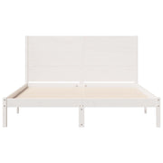 Extra long bed without mattress white solid wood 140x220 cm v5241 - Vetonek