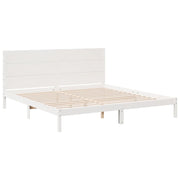 Extra long bed without mattress white solid wood 180x220 cm v5289 - Vetonek