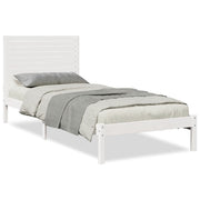 Vetonek Extra long bed without mattress white solid wood 100x220 cm