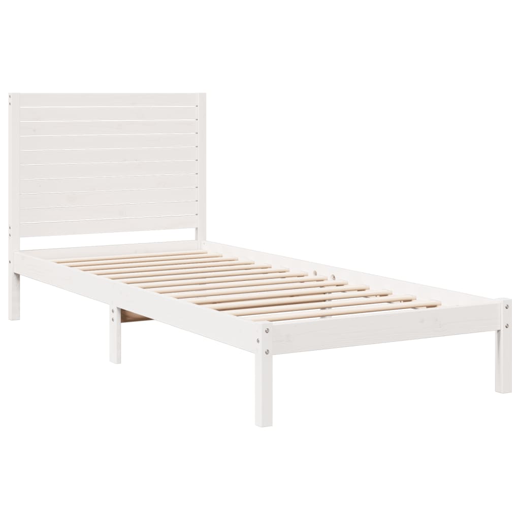 Extra long bed without mattress white solid wood 100x220 cm v5463 - Vetonek