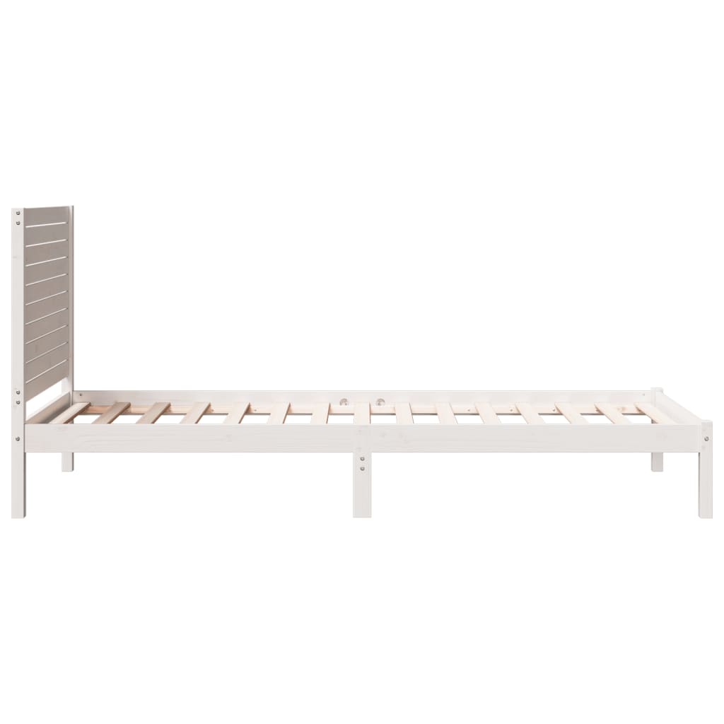 Extra long bed without mattress white solid wood 100x220 cm v5463 - Vetonek