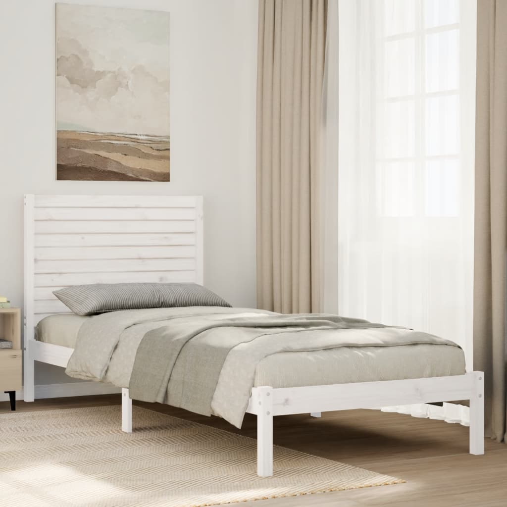 Extra long bed without mattress white solid wood 100x220 cm v5463 Vetonek