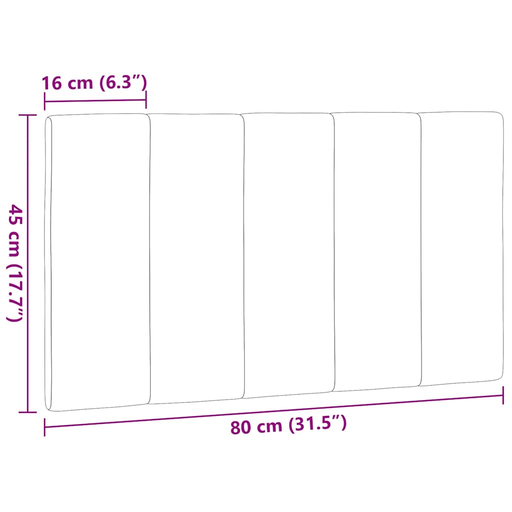 Cabecero de cama acolchado tela gris claro 80 cm V6576 Vetonek