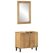 Conjunto de muebles de baño 2 uds marrón madera maciza de mango v7856 Vetonek