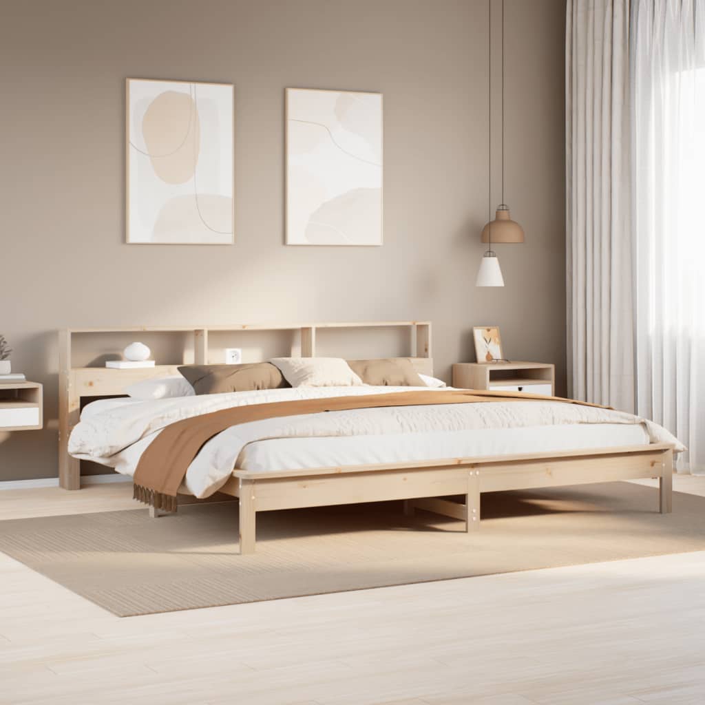 Vetonek Estructura de cama sin colchón madera maciza de pino 180x200 cm