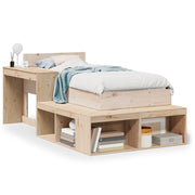Vetonek Estructura de cama sin colchón madera maciza pino 75x190 cm