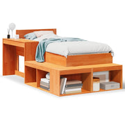 Vetonek Estructura de cama sin colchón madera maciza marrón 75x190 cm
