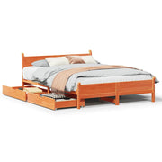 Vetonek Estructura de cama sin colchón madera maciza marrón 120x190 cm
