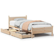 Vetonek Estructura de cama sin colchón madera maciza pino 75x190 cm