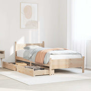 Estructura de cama sin colchón madera maciza pino 75x190 cm v9690 Vetonek