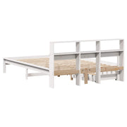 Cama con estantería sin colchón madera maciza blanca 150x200 cm v9829 - Vetonek