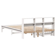Cama con estantería sin colchón madera maciza blanca 120x190 cm v0030 - Vetonek