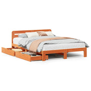 Vetonek Estructura de cama sin colchón madera maciza marrón 120x190 cm