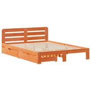 Estructura de cama sin colchón madera maciza marrón 120x190 cm v0436 - Vetonek