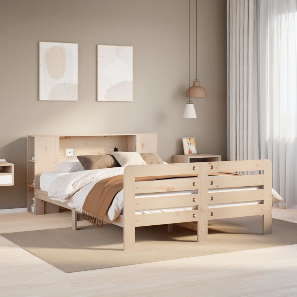 Vetonek Estructura de cama sin colchón madera de pino maciza 120x200 cm