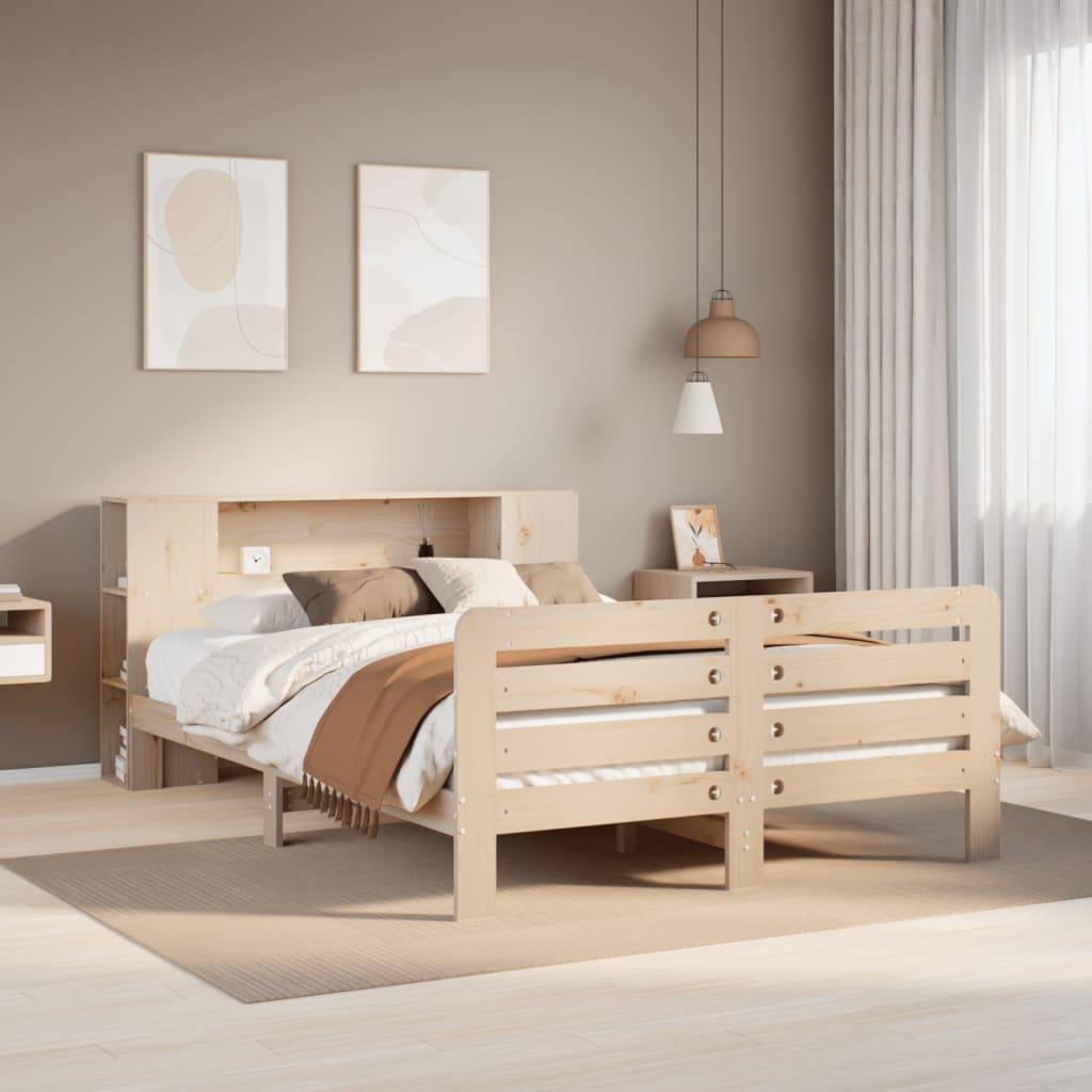 Vetonek Estructura de cama sin colchón madera de pino blanco 150x200 cm