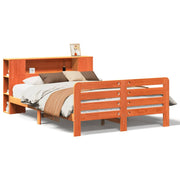 Vetonek Estructura de cama sin colchón madera maciza marrón 135x190 cm
