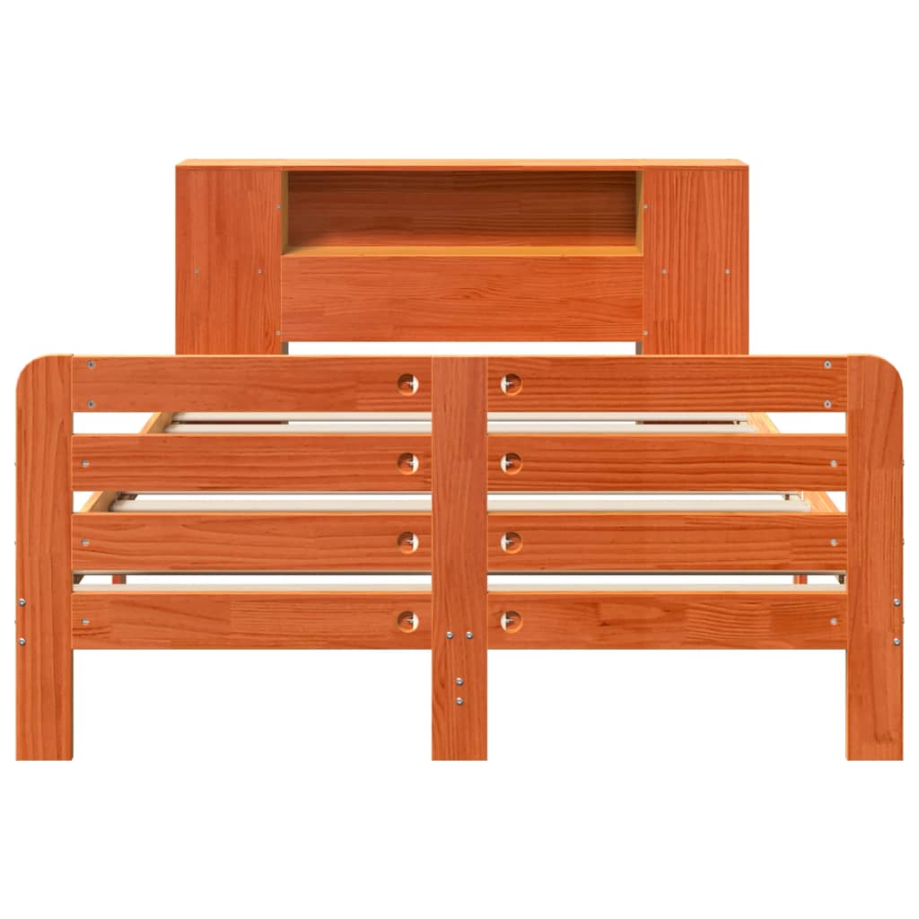 Estructura de cama sin colchón madera maciza marrón 135x190 cm v0733 - Vetonek