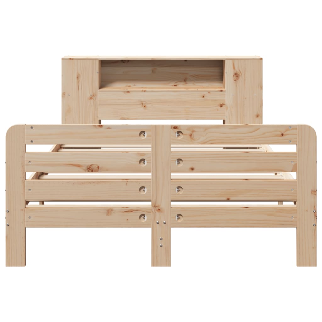 Estructura de cama sin colchón madera maciza de pino 140x190 cm V0740 Vetonek
