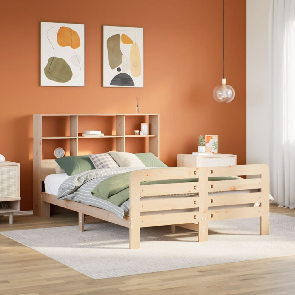 Vetonek Estructura de cama sin colchón madera de pino maciza 120x200 cm